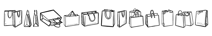 Shopping bags Font UPPERCASE