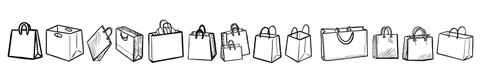 Shopping bags Font UPPERCASE