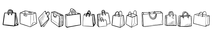 Shopping bags Font LOWERCASE