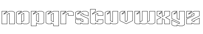 Sideways Rain-Hollow Font LOWERCASE