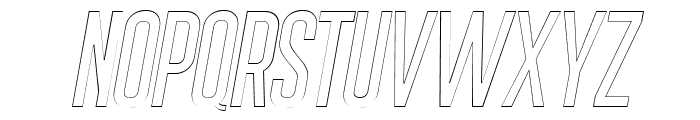Sigma Italic Outline Font UPPERCASE