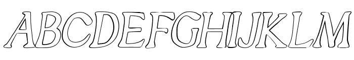 Silver Waltz Italic Outline Font UPPERCASE