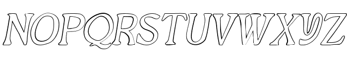 Silver Waltz Italic Outline Font UPPERCASE