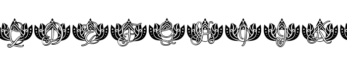Simple Lotus Mandala Monogram Font UPPERCASE