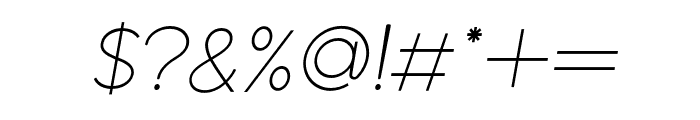 SimpleSans-ThinOblique Font OTHER CHARS