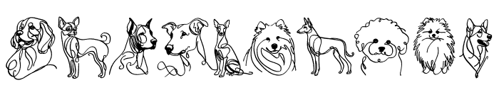 Single Line Dogs Font OTHER CHARS