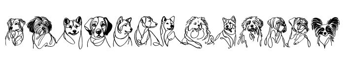 Single Line Dogs Font UPPERCASE