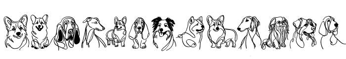 Single Line Dogs Font UPPERCASE