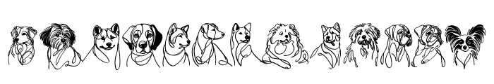 Single Line Dogs Font LOWERCASE