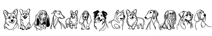 Single Line Dogs Font LOWERCASE