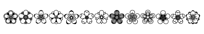 Single flower Font UPPERCASE