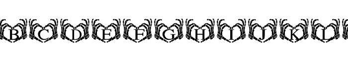 Skeleton hand heart Font UPPERCASE