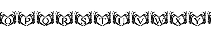 Skeleton hand heart Font UPPERCASE