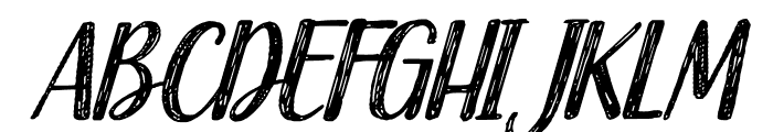 Sketched Italic Font UPPERCASE