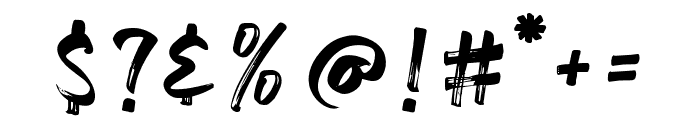 SlouchyBrush-Italic Font OTHER CHARS