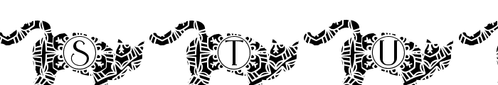 Sneaky Cat Mandala Monogram Font UPPERCASE