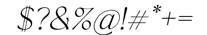 Sorento-ExtraLightItalic Font OTHER CHARS