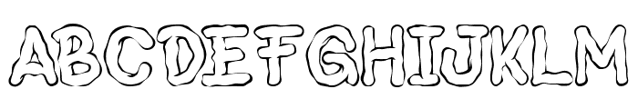 Spooky Zombie Outline Font UPPERCASE