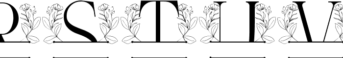 Spring Blossom Line Monogram Font LOWERCASE
