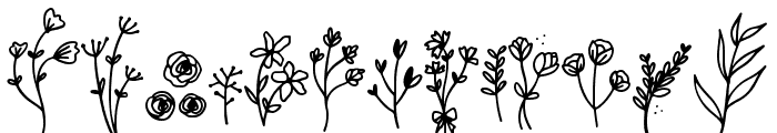 Spring Garden Doodle Flower Font UPPERCASE