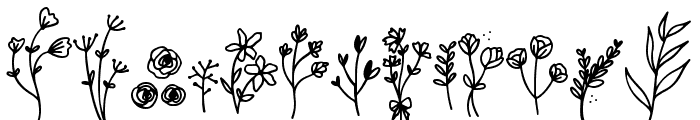 Spring Garden Doodle Flower Font LOWERCASE