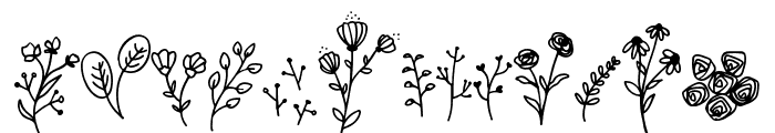 Spring Garden Doodle Flower Font LOWERCASE