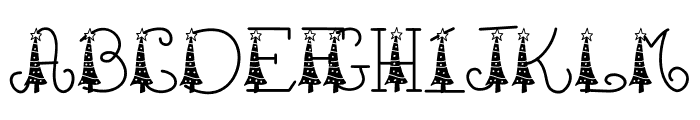 Star Christmas tree Font LOWERCASE