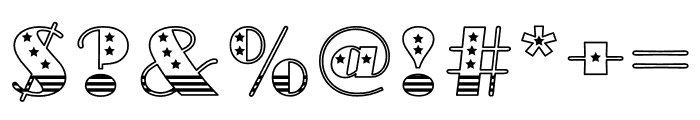 Stars And Stripes Outline Font OTHER CHARS