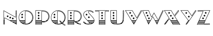 Stars And Stripes Outline Font LOWERCASE