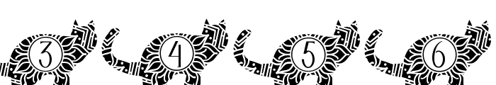 Stretchy Cat Mandala Monogram Font OTHER CHARS