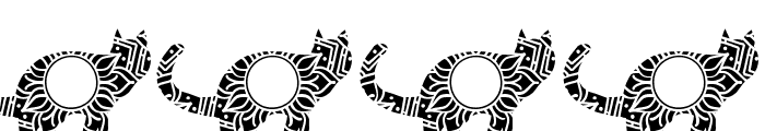 Stretchy Cat Mandala Monogram Font OTHER CHARS