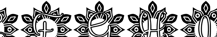 Sun Mandala Monogram Font UPPERCASE