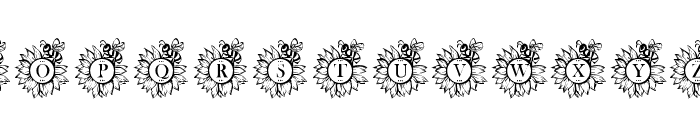 Sunflower Bee Monogram Font UPPERCASE