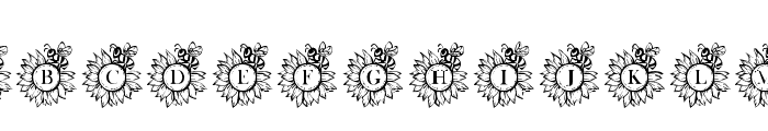 Sunflower Bee Monogram Font LOWERCASE