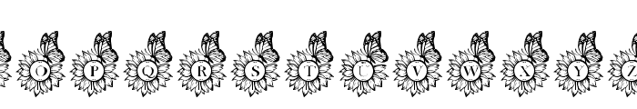 Sunflower Butterfly Monogram Font UPPERCASE