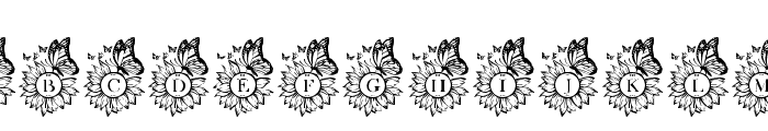 Sunflower Butterfly Monogram Font LOWERCASE