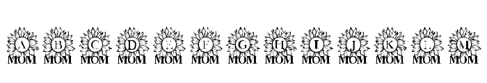 Sunflower Mom Monogram Font UPPERCASE