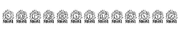 Sunflower Mom Monogram Font LOWERCASE