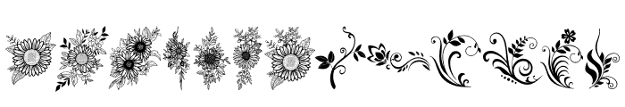 Sunflowers set Font LOWERCASE