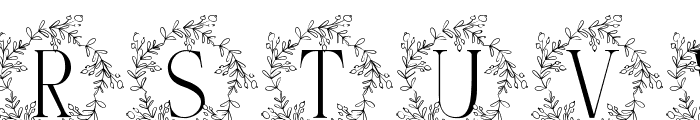 Sweet Floral Buds Monogram Font UPPERCASE