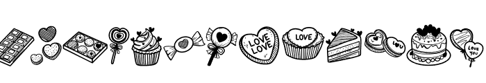 Sweet Valentine Doodle Font UPPERCASE