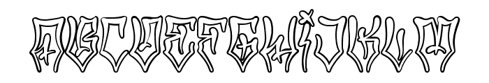 TF Teenage Riot Outline Font LOWERCASE