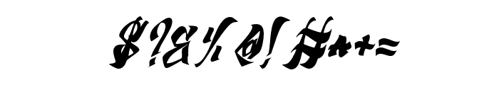 Tanuki-Slant Font OTHER CHARS