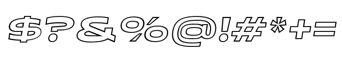 TarunoWideOutline-Italic Font OTHER CHARS