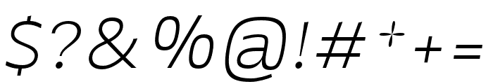 Tebel Sans Thin Italic Font OTHER CHARS