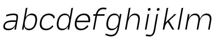 Tebel Sans Thin Italic Font LOWERCASE