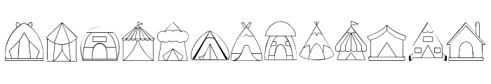 Tent Dingbats Font LOWERCASE