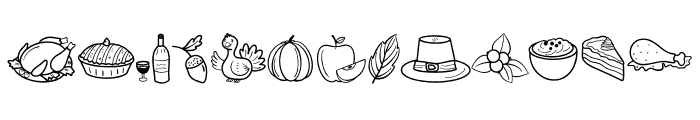 Thanksgiving Doodle Font UPPERCASE