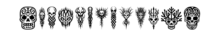Thorns Tribal Sugar Skulls Reg Font UPPERCASE