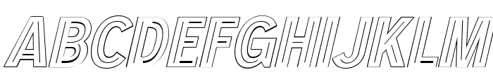 Throwback Italic Outline Font UPPERCASE